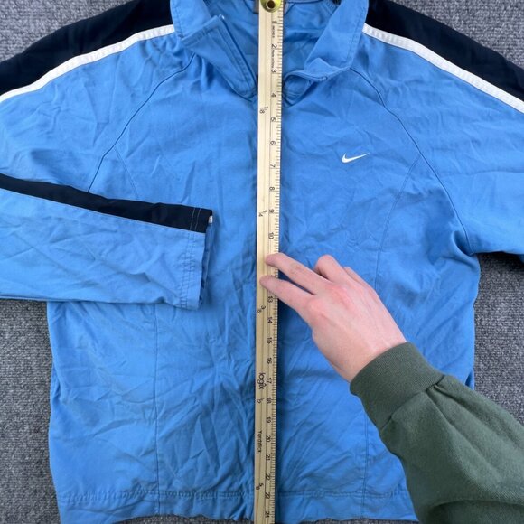 Nike Jacket Girls Sz L 12-14 Baby Blue Windbreaker Track Zip Up Long Sleeve VTG - Picture 3 of 11
